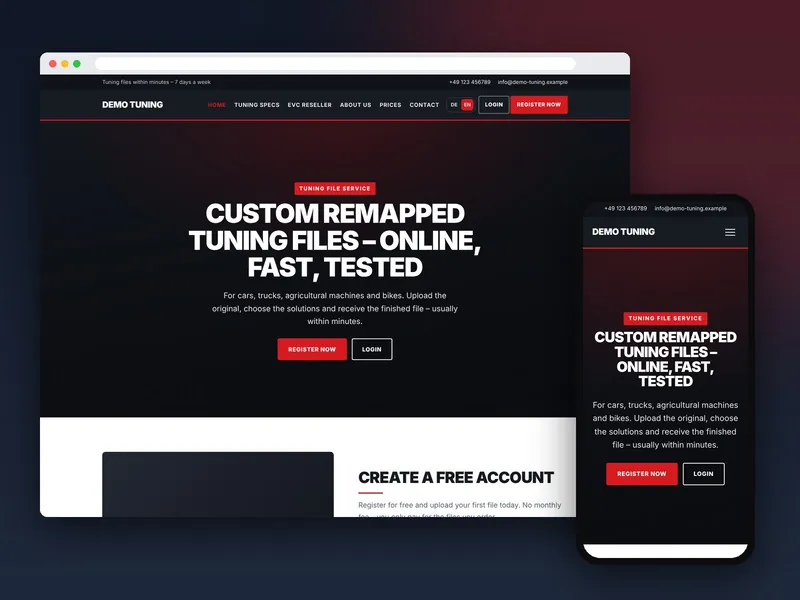 Tuning website